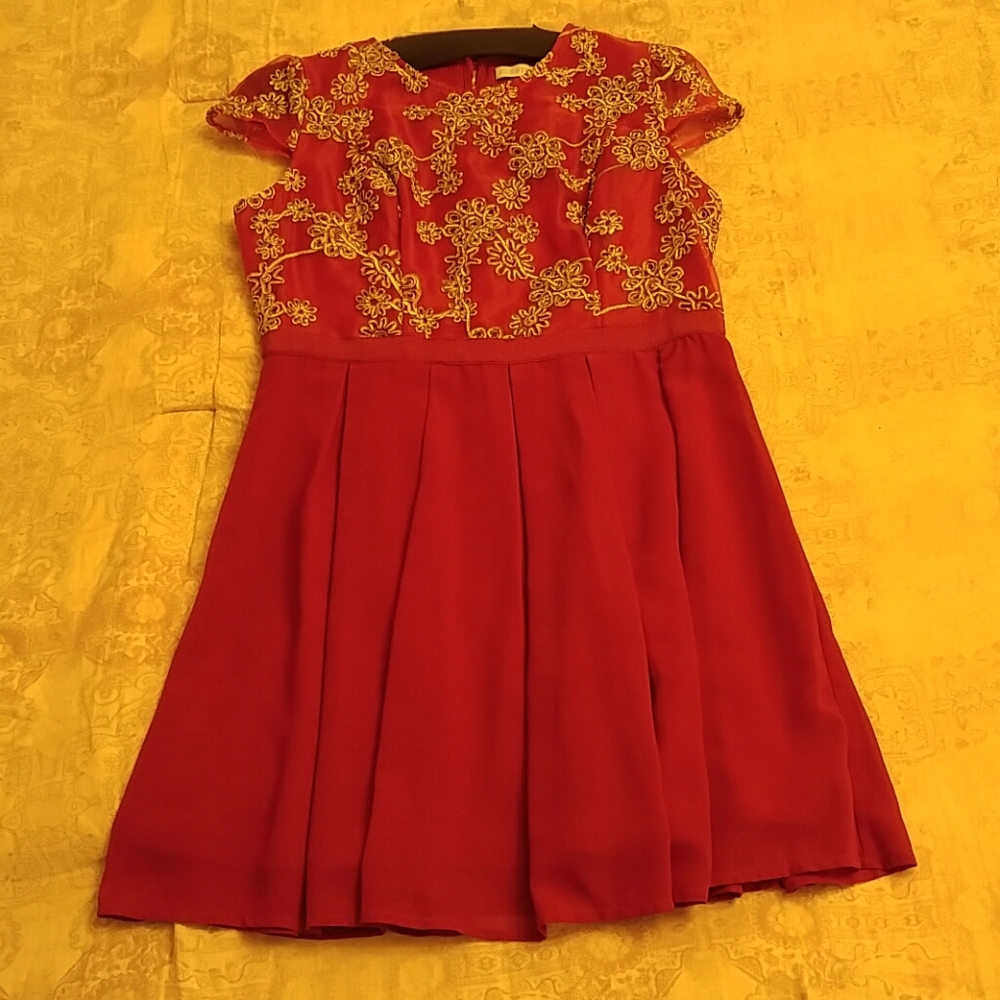 NWTWomen's/Girls Jun & Ivy Hot Pink Pleated Dress - Picture 5 of 6